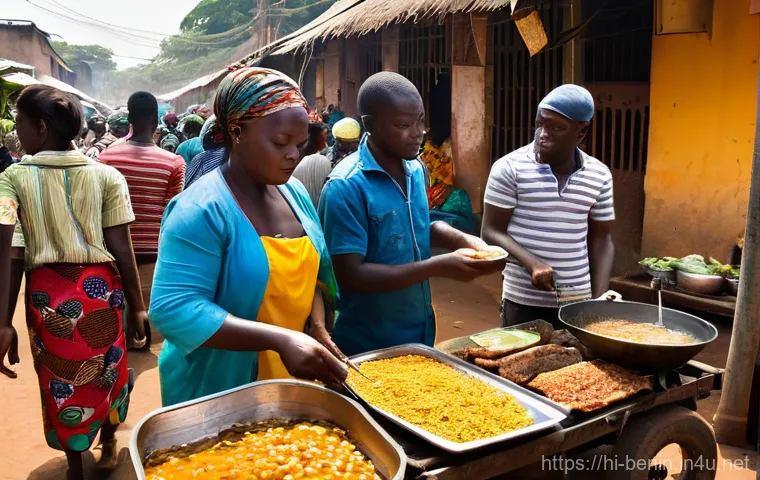 베냉 거리 음식 투어 - Here are three detailed image prompts in English, designed to generate images based on the provided ...